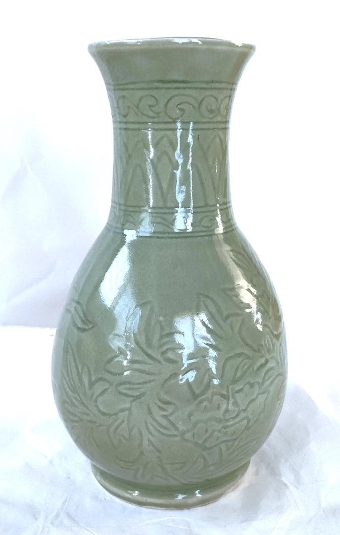 陶器 花器 青磁 美品 Ac-301