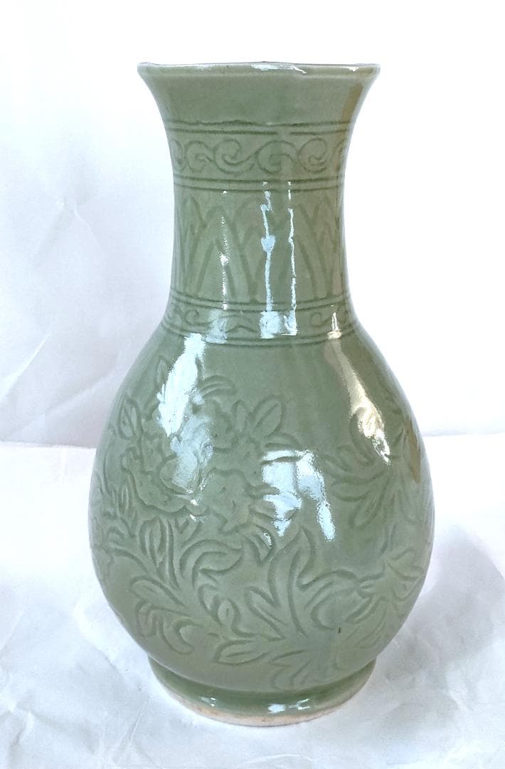 陶器 花器 青磁 美品 Ac-301