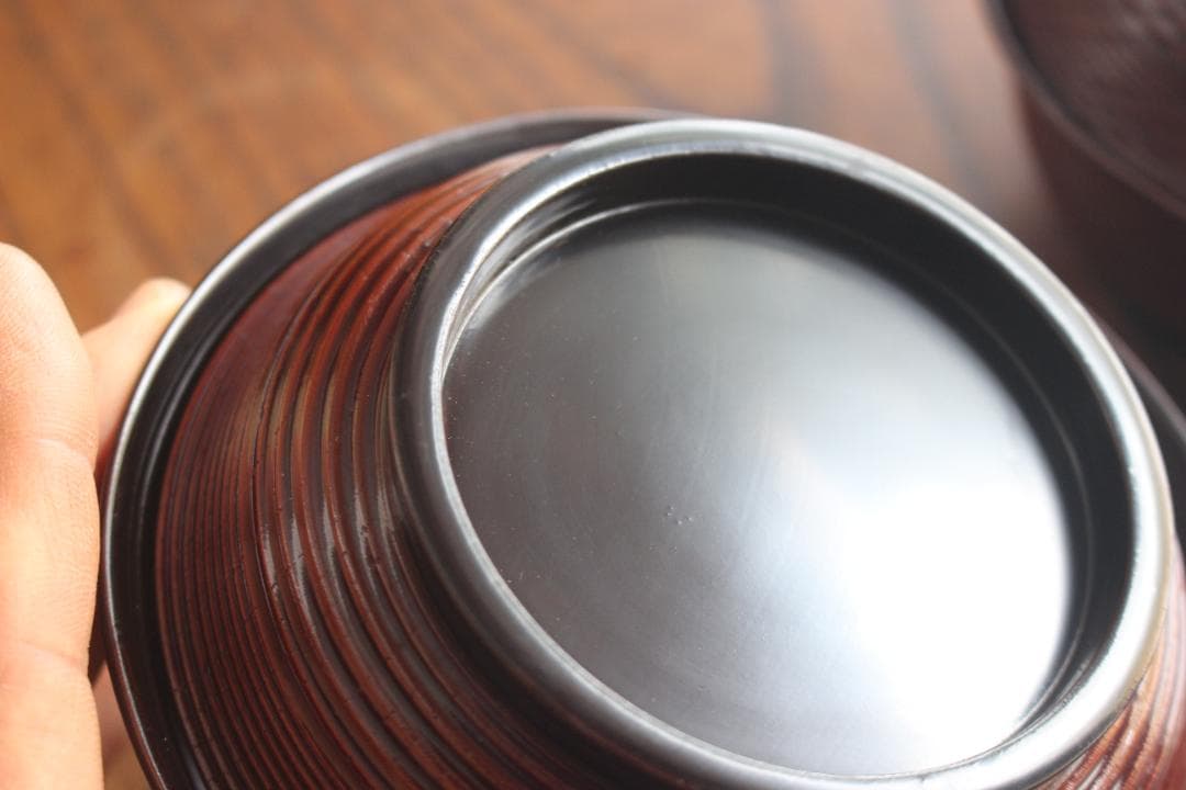 デッドストック！風情ある糸目地に優美な雀稲穂蒔絵の映えるお椀2点（検蒔絵椀雑煮椀