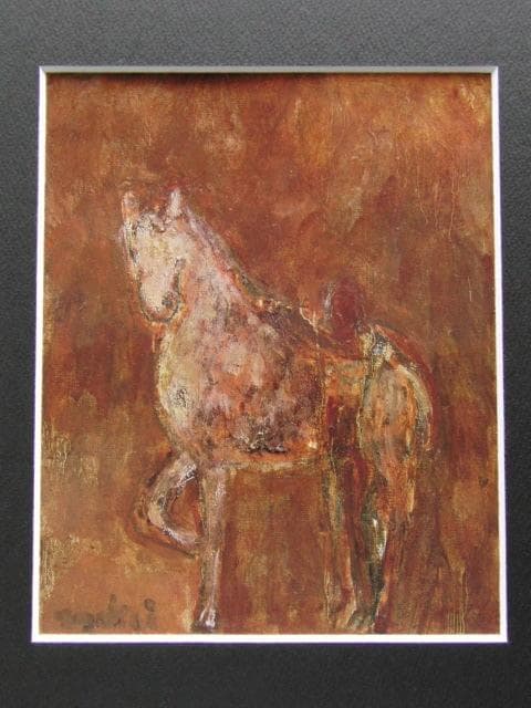 鳥海青児、「サーカスの馬」、希少な額装用画集より、新品高級額装付