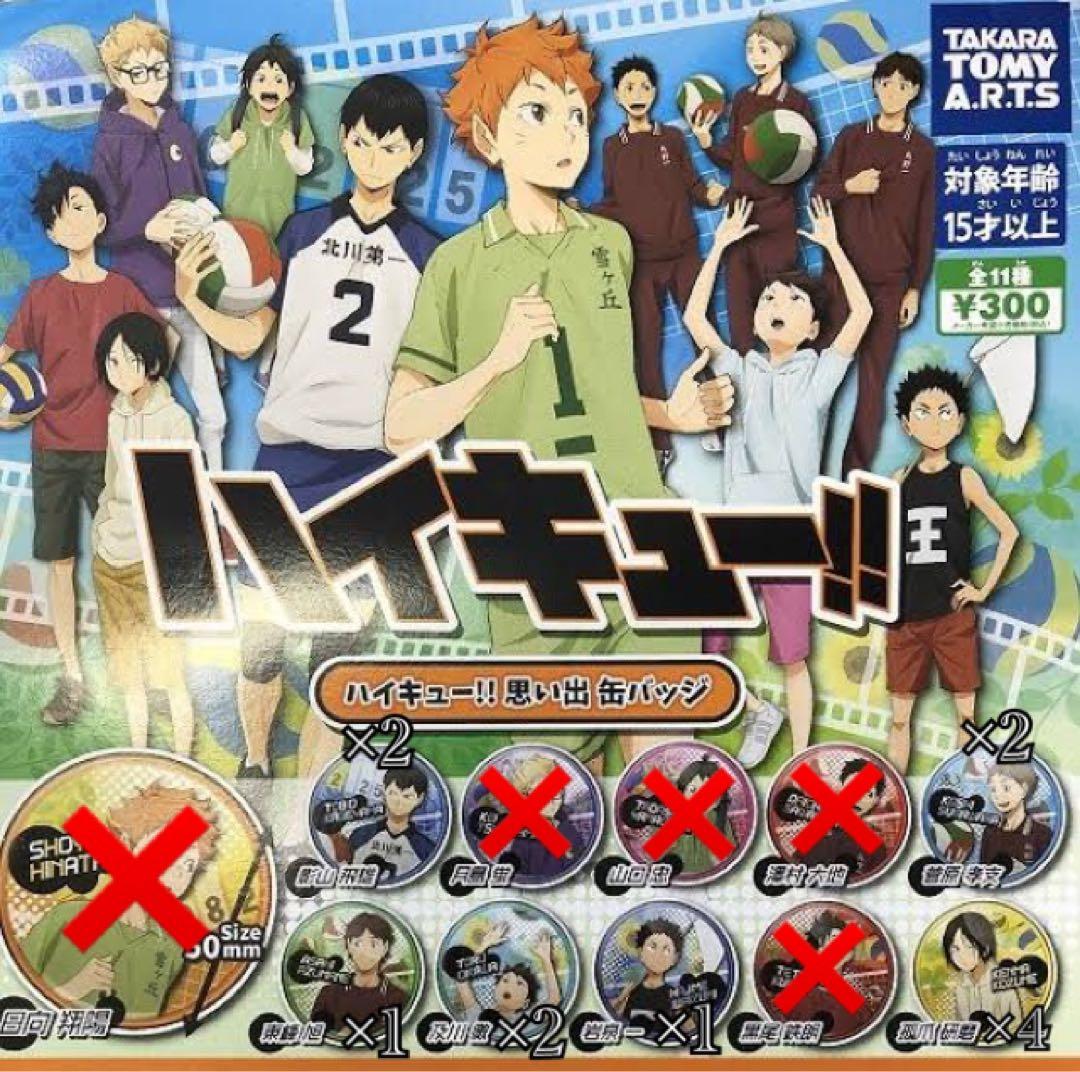 ハイキュー‼︎  思い出 缶バッジ　影山　菅原　東峰　及川　岩泉　孤爪