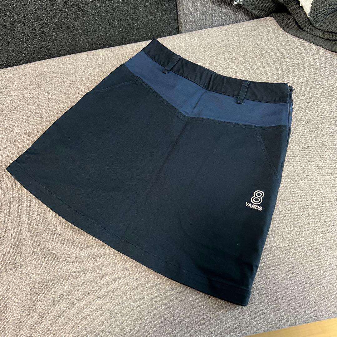 【完売品】8YARDS .H Trimmed Skirt ダークネイビー S
