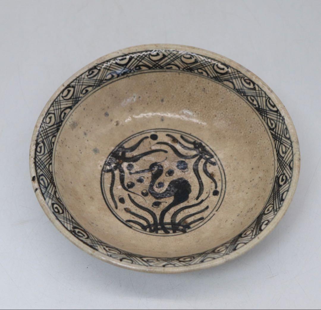 時代　青木米　染付　鳳紋鉢　送料込み250227