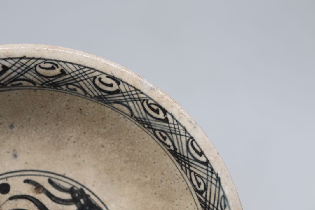 時代　青木米　染付　鳳紋鉢　送料込み250227