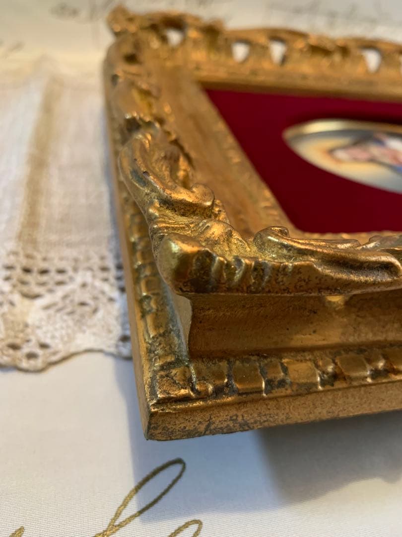 ドイツ製　破格！アンティーク聖母子の陶板額装品！色が綺麗でマリア様が優しい！