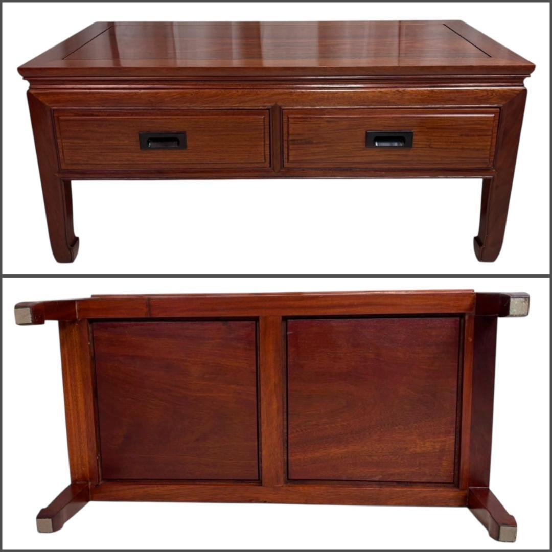 中国家具 唐木 文机 漆塗り 座卓 ローテーブル