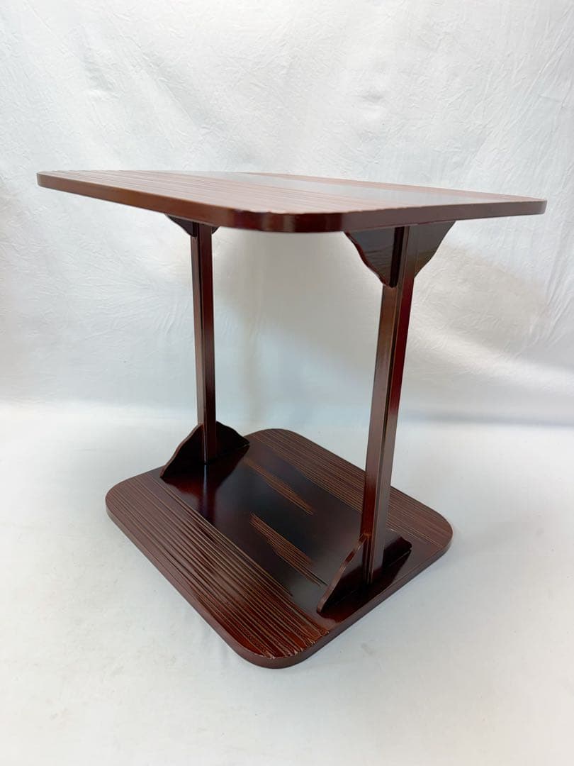 茶道具 休好写し 桐 丸卓 組み立式と 即中斎好 溜塗 小四方棚 2点セット元箱