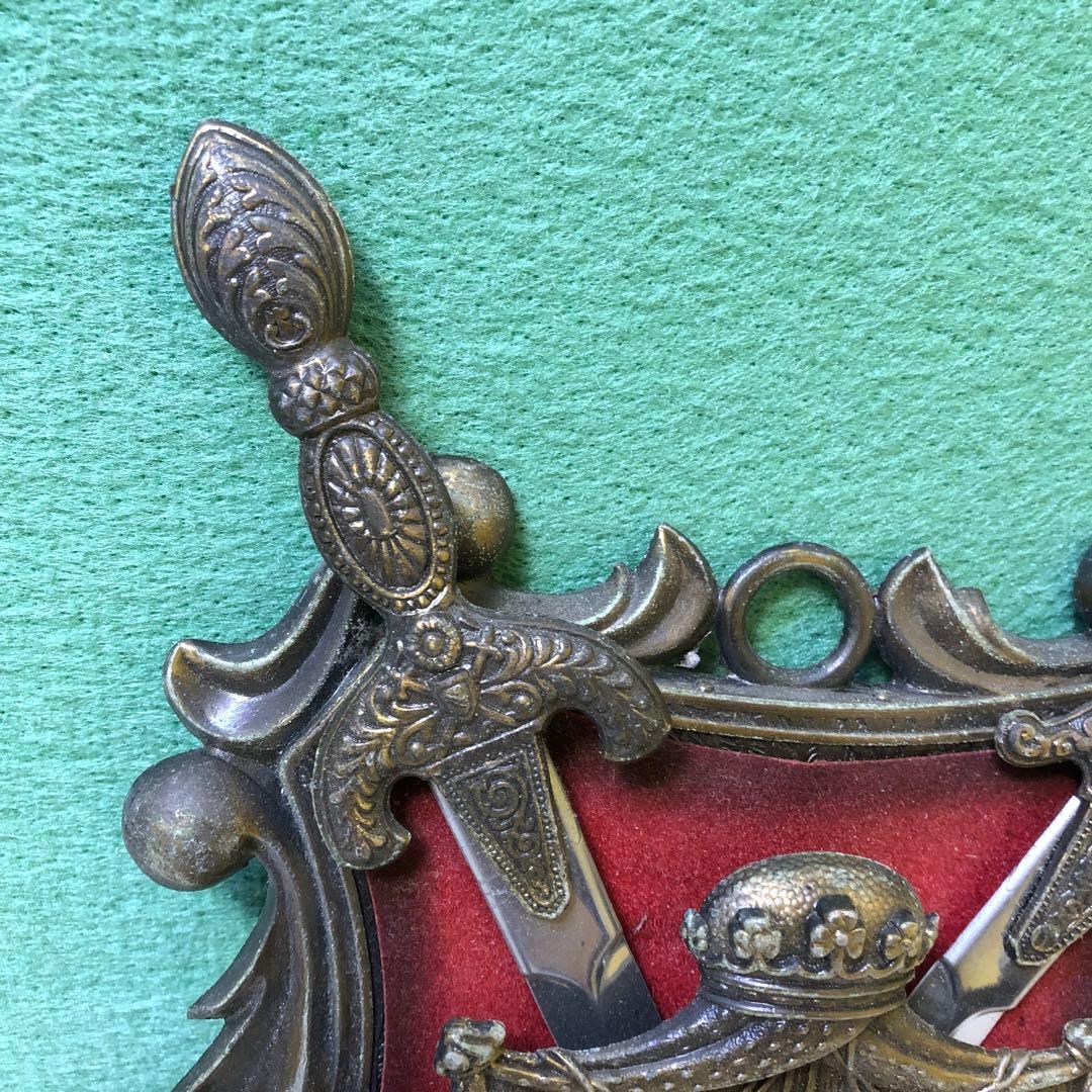 スペイン製 西洋武具 壁掛け 中世の騎士 獅子の紋章 アンティーク調