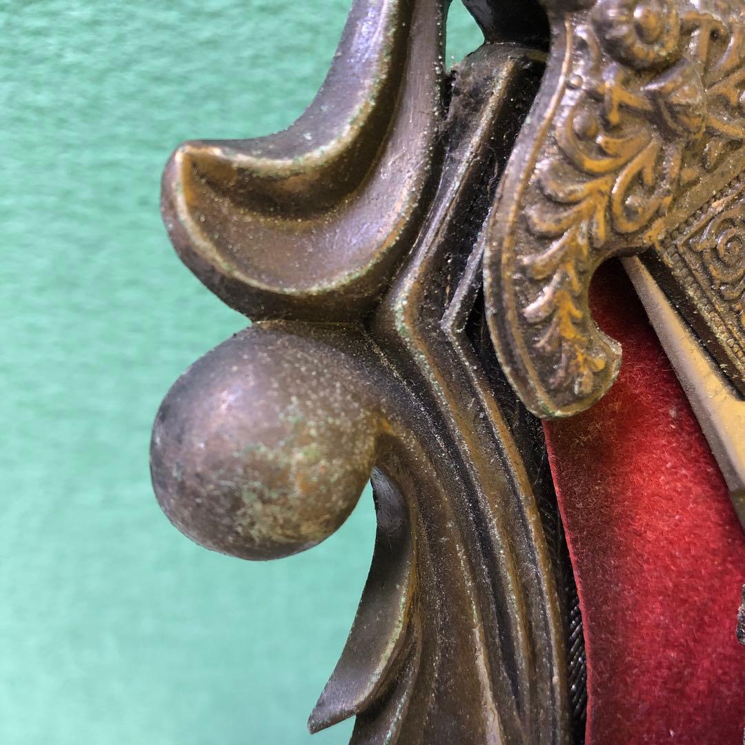 スペイン製 西洋武具 壁掛け 中世の騎士 獅子の紋章 アンティーク調