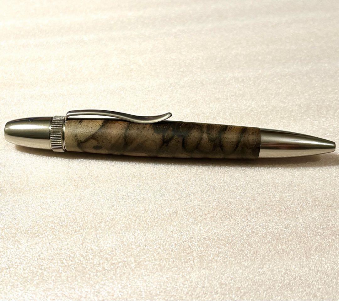 工房楔　黒柿　孔雀杢　ボールペン