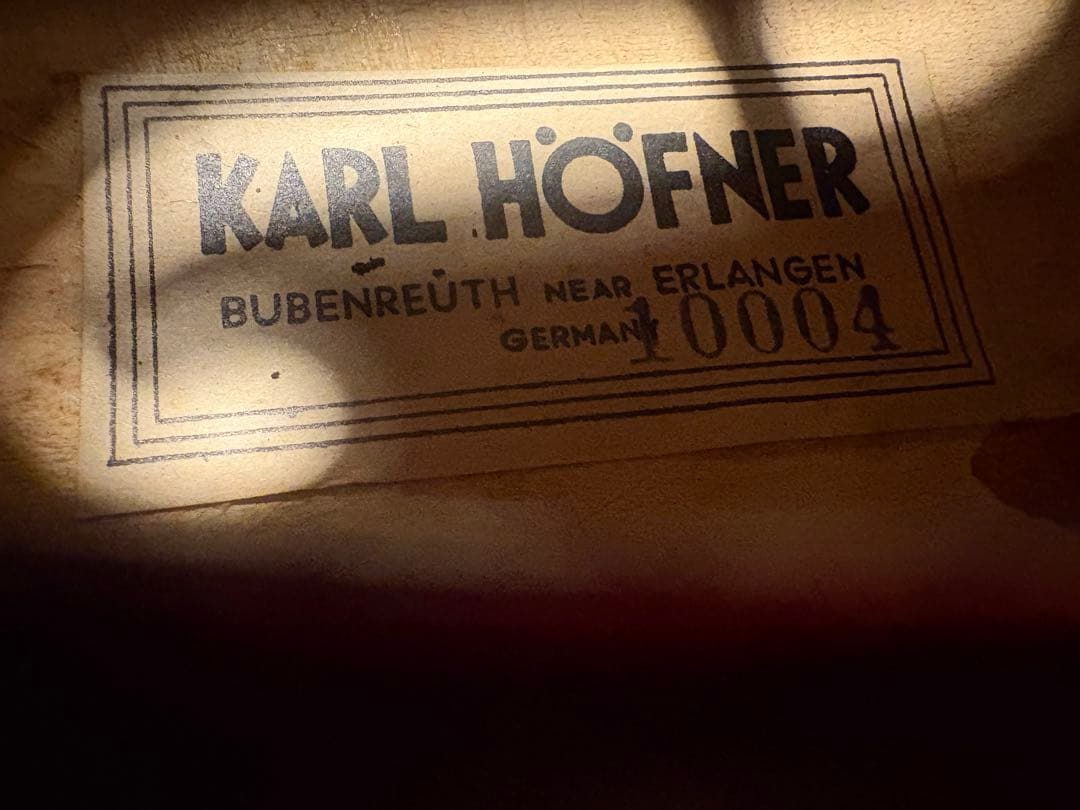 良音　バイオリン　Karl Hofner　4/4 5桁初期シリアル　ケース新品