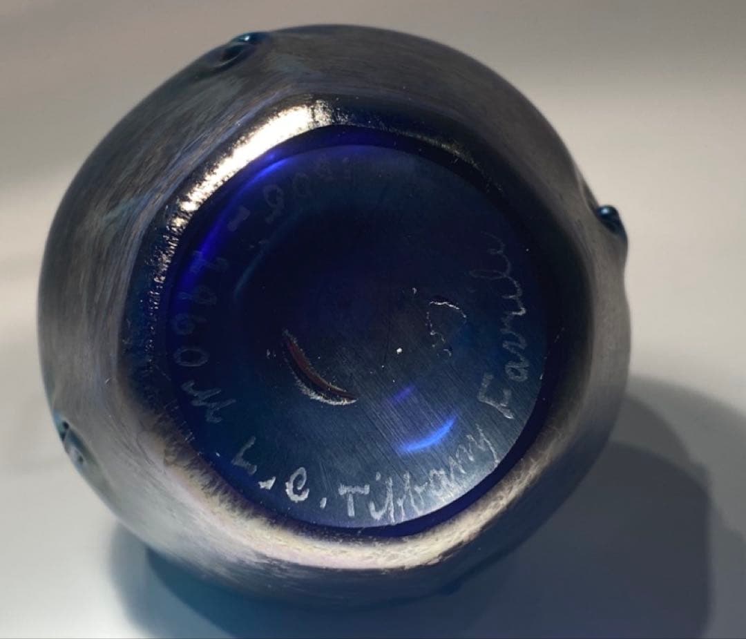 ルイス・カムフォート・ティファニー ブルーファブリル ガラス 花瓶