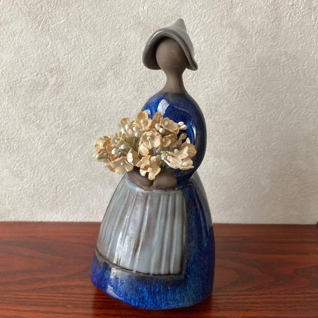 フラワーガール　ブルー　ジィガントフタ　スウェーデン　北欧　ヴィンテージ