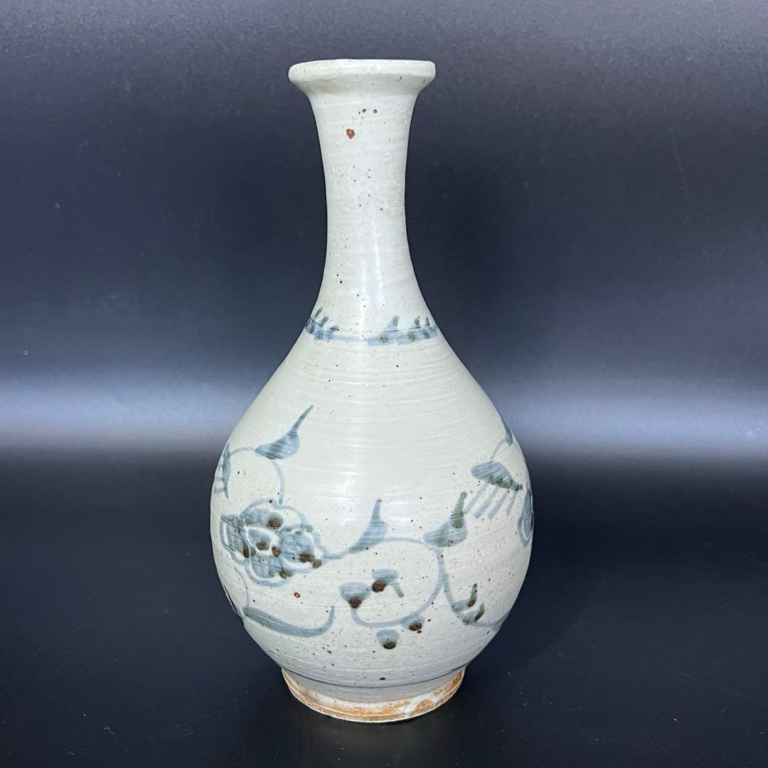 江戸後期〜幕末 伊万里 白磁染付 鶴首徳利（花入） 民藝 古美術骨董◎古道具庵々