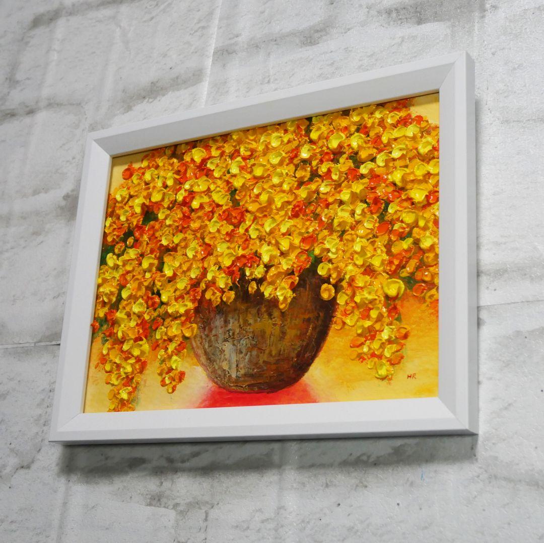 油絵 油彩 油彩画 絵 絵画 ミニ絵画【ミモザ】