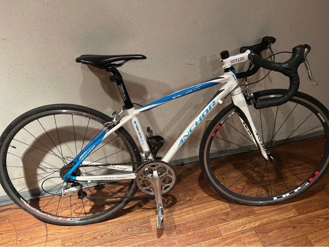 ANCHOR ロードバイク ホワイト/ブルー　引き取り限定