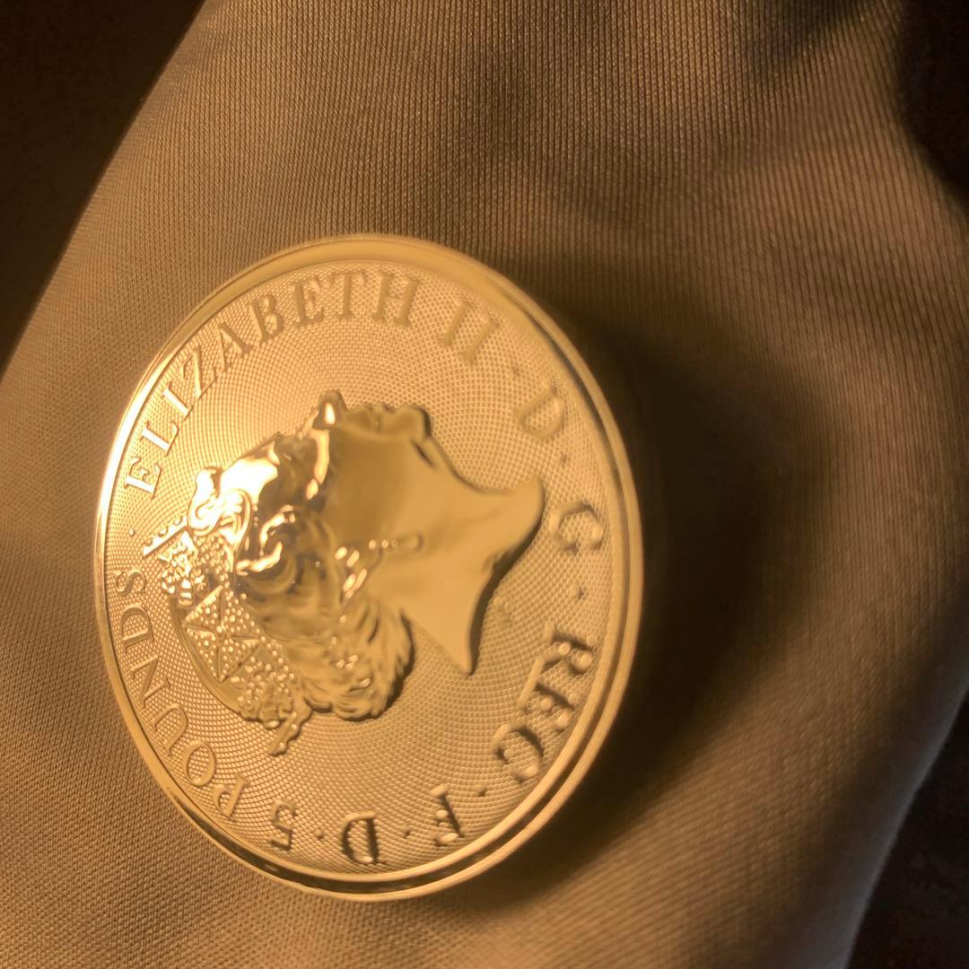 D3 純銀貨 2オンス クイーンズビースト　2020ホワイトライオン