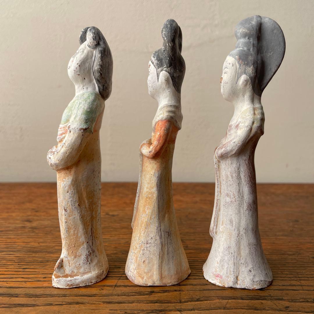 唐三彩　泥人　婦人俑　中国古美術　ミュージアムショップレプリカ　土人形　郷土玩具