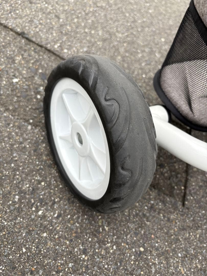 BTM 三輪車 折りたたみ ホワイト/グレー