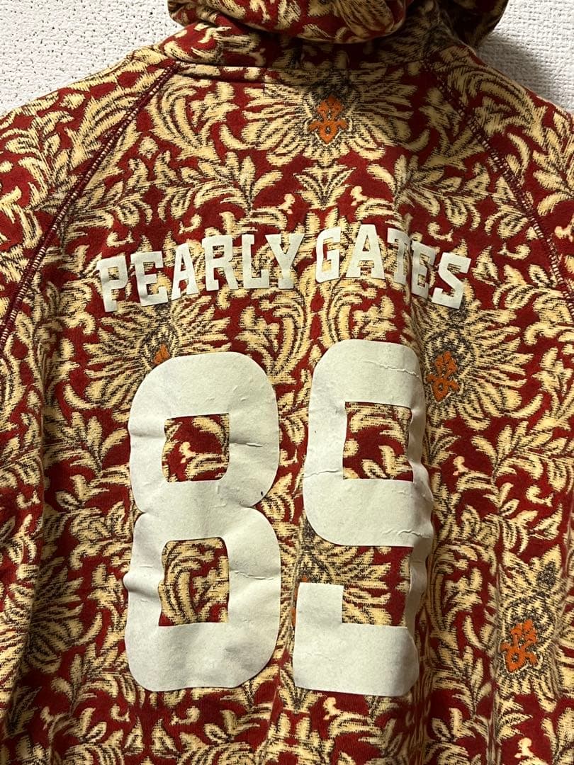 パーリーゲイツ　バロック総柄　スウェットパーカー　/5　ストレッチ　ナンバリング