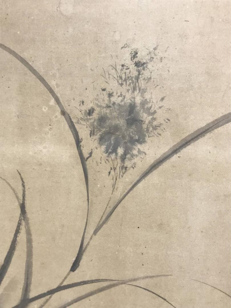 【真作】藤井松林/芦雁図/秋草雁図/花鳥図/掛軸/名家伝来/AD-354