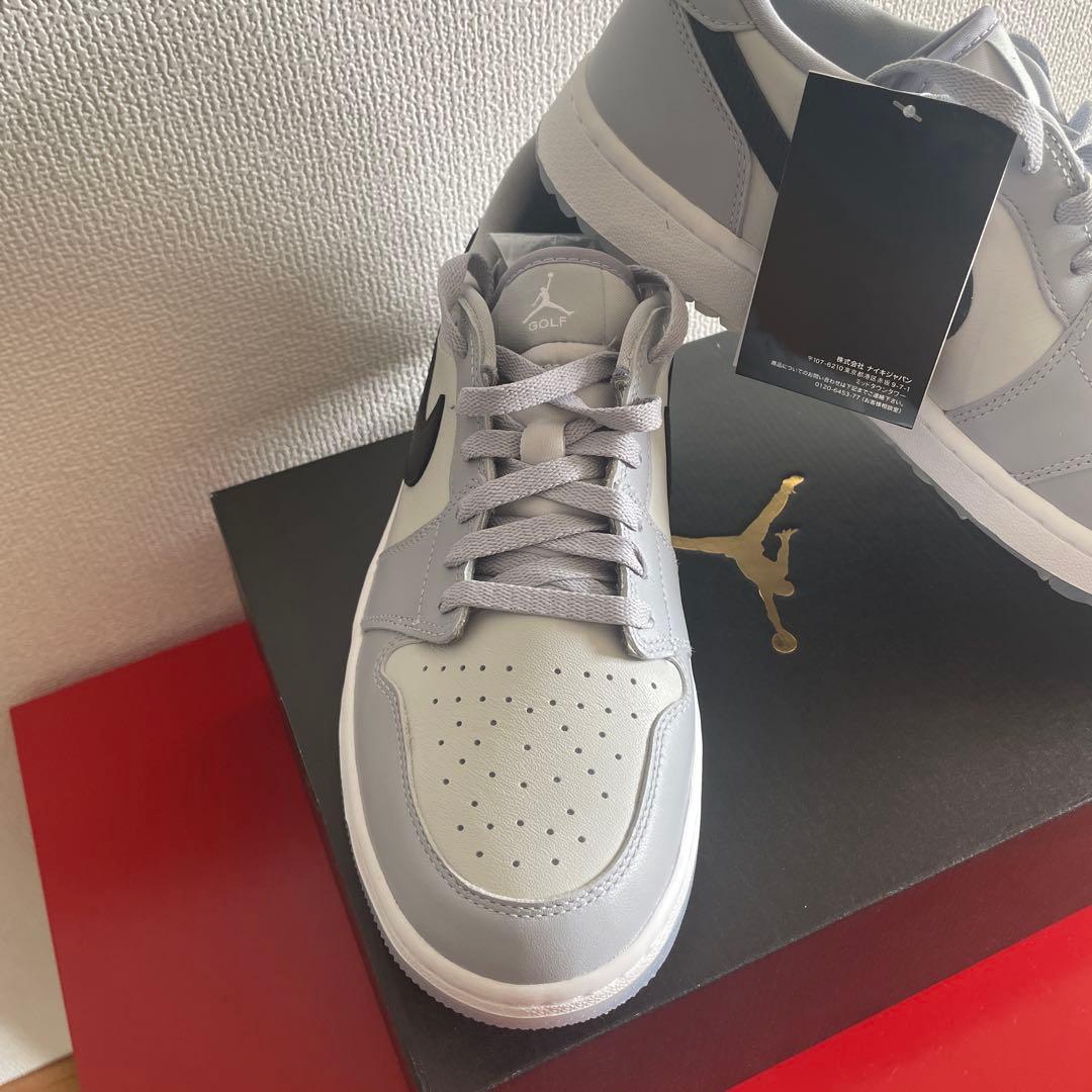 新品 NIKE エアジョーダン1 ロー ウルフグレー ゴルフシューズ28.5