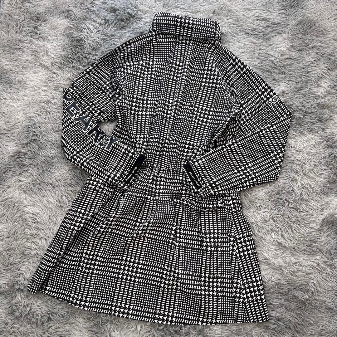 新品　パーリーゲイツ　ワンピース　レインウェア　千鳥柄　ストレッチ　サイズ1