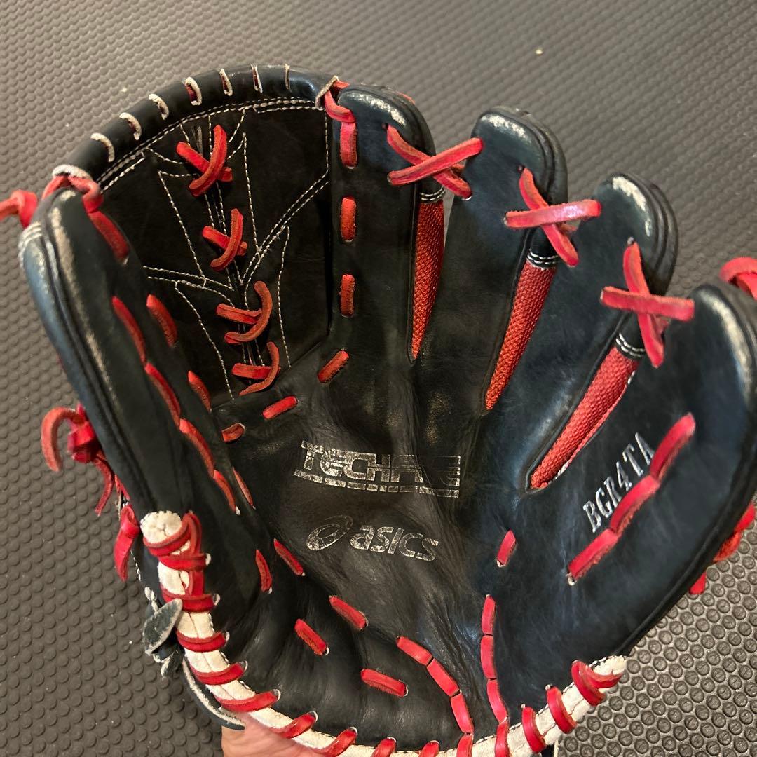 asics 軟式グローブ BGR4TA レッド/ブラック