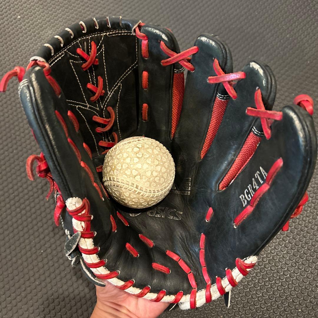 asics 軟式グローブ BGR4TA レッド/ブラック