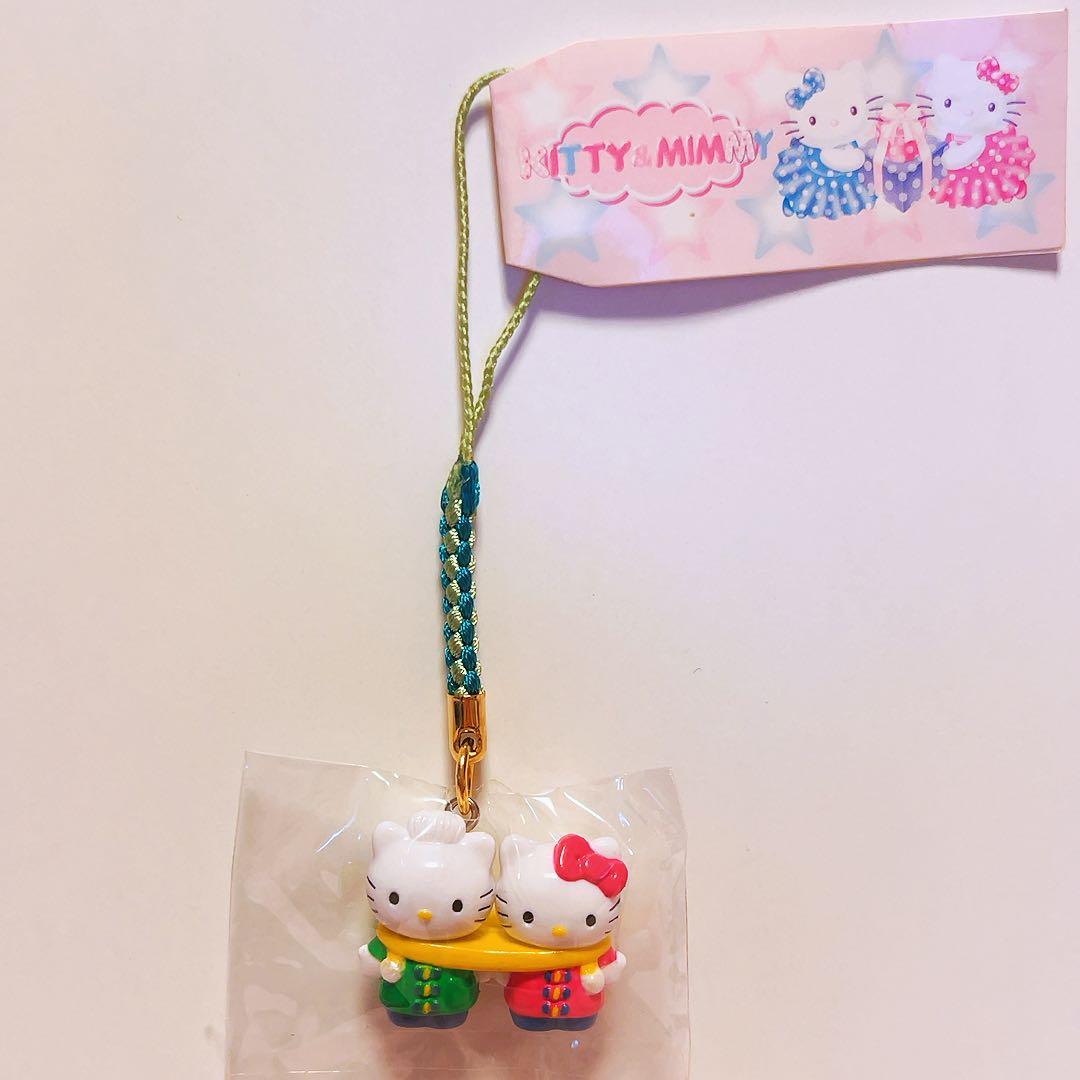 希少レア　ハローキティ　ミミィ　根付け　ネツケ　2002年製　Xmas サンリオ