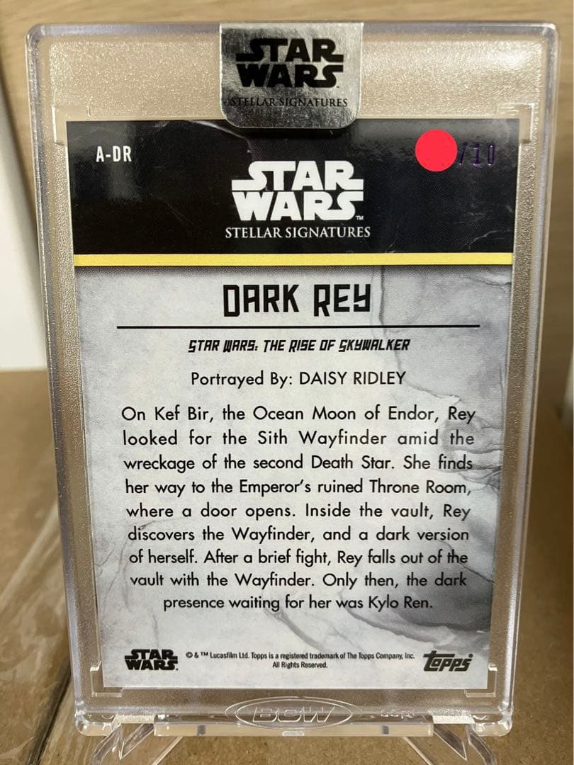 10枚限定 レイ デイジー・リドリー 直筆サインカード スターウォーズ