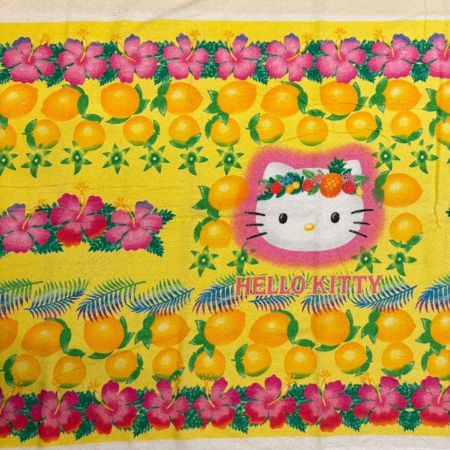 ✭+.゜激レア♡平成レトロ ハローキティ ハイビスカス レモン バスタオル