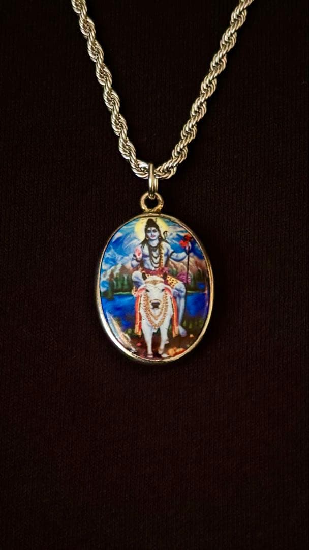 【レア柄】藤井風さん　オームペンダント シヴァ神〈ブルー〉