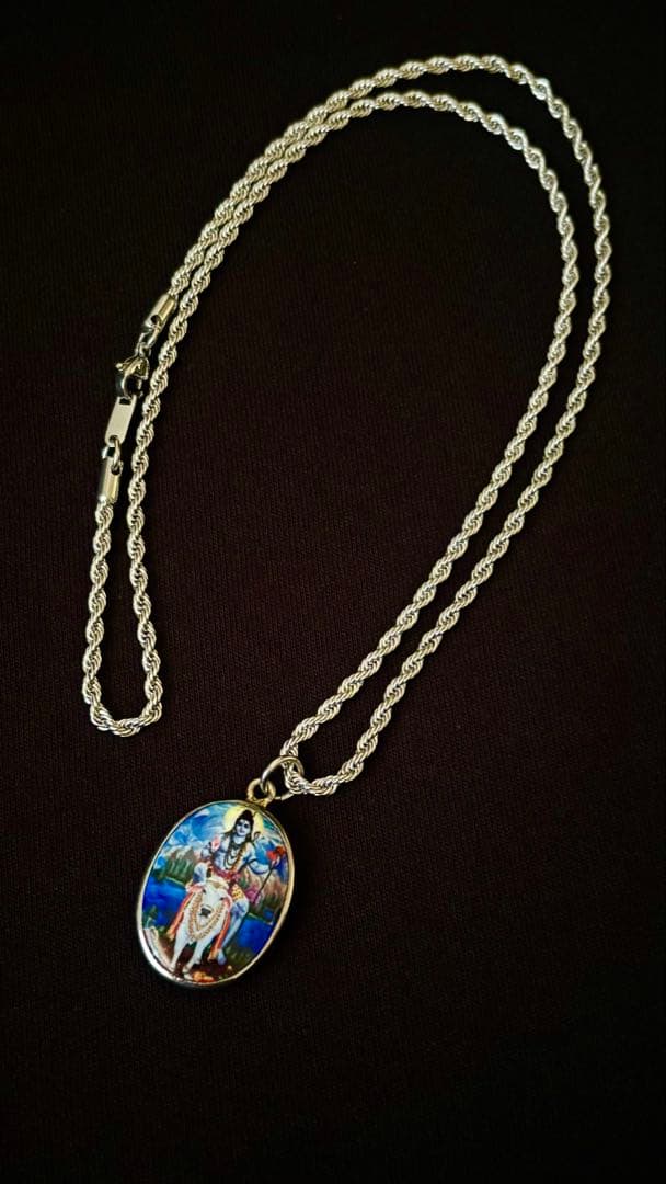 【レア柄】藤井風さん　オームペンダント シヴァ神〈ブルー〉