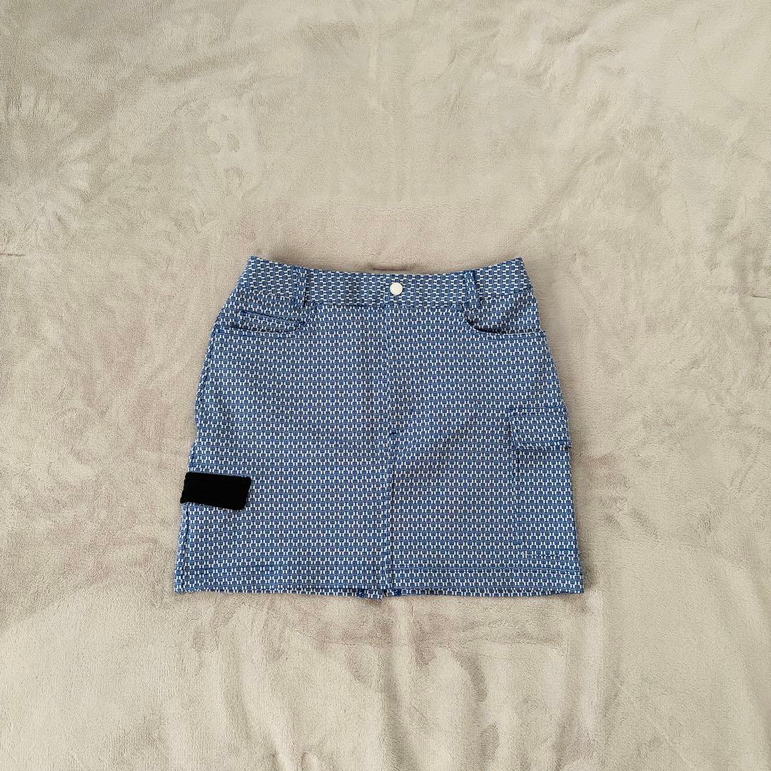 ✨美品✨テーラーメイドレディースゴルフウェアフード付きセットアップ青×白M