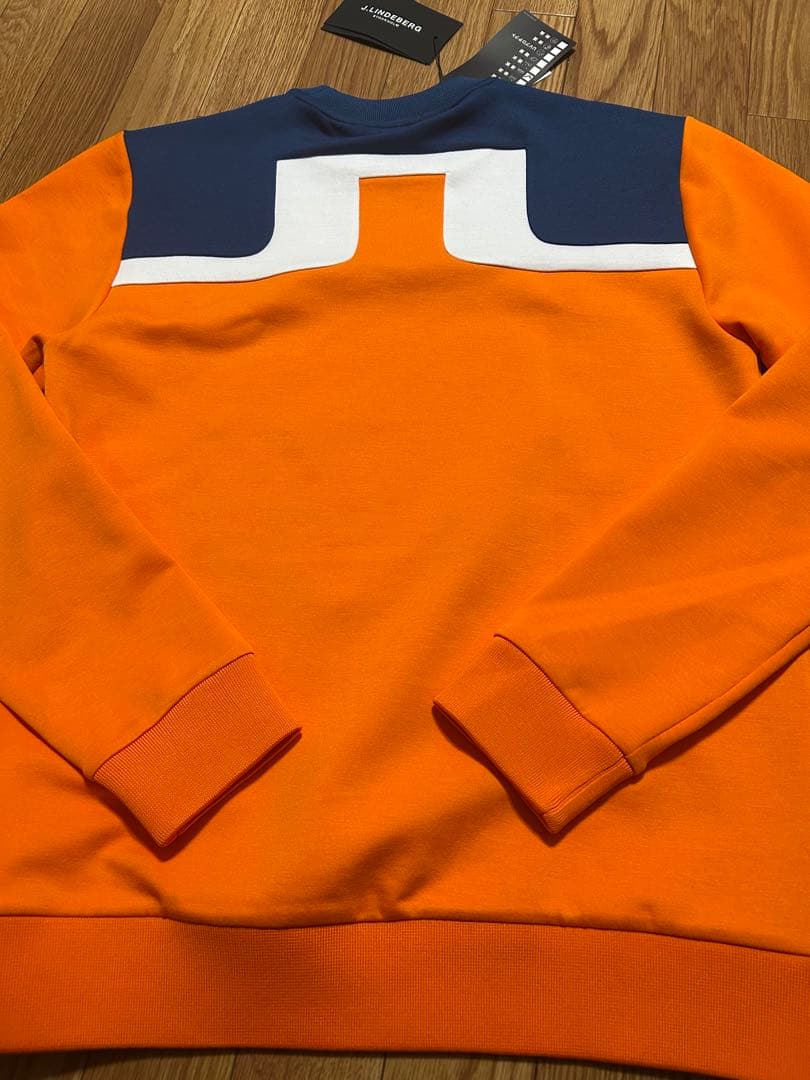 ジェイリンドバーグJ.LINDEBERG オレンジ ネイビー トレーナー