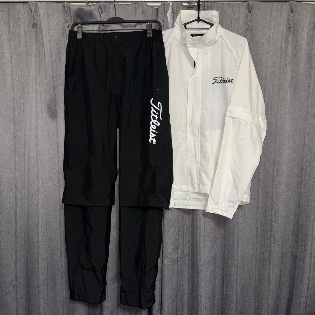 【美品】Titleist レインウェア 上下 セットアップ ブラック ホワイト