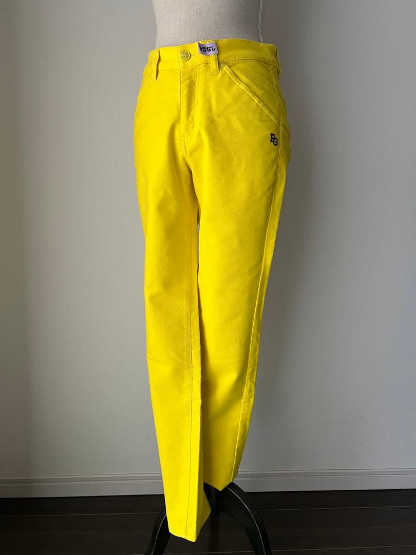 パーリーゲイツ　ライムイエロー　起毛パンツ
