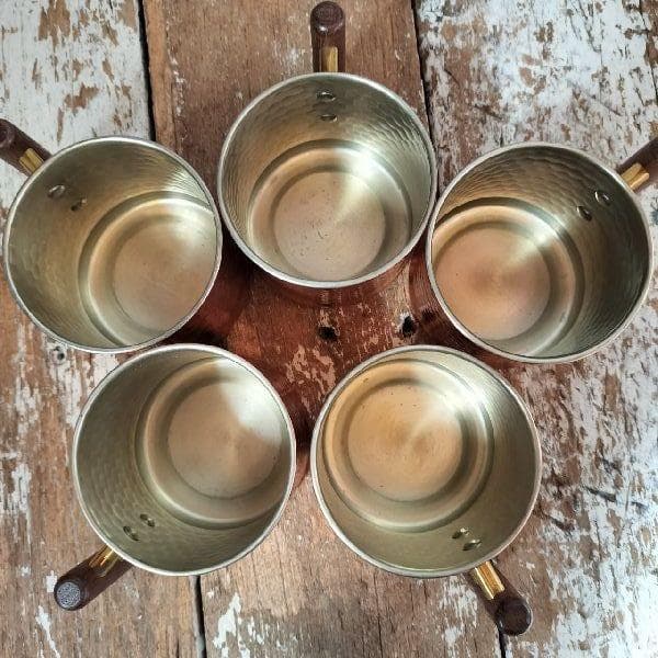 70-80s ヴィンテージ 未使用 コッパー マグカップ 5客 銅製 槌目