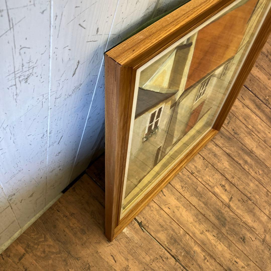 R.FRUKAWA 油彩画 油絵 家 街並み 建造物 絵画 アート 芸術