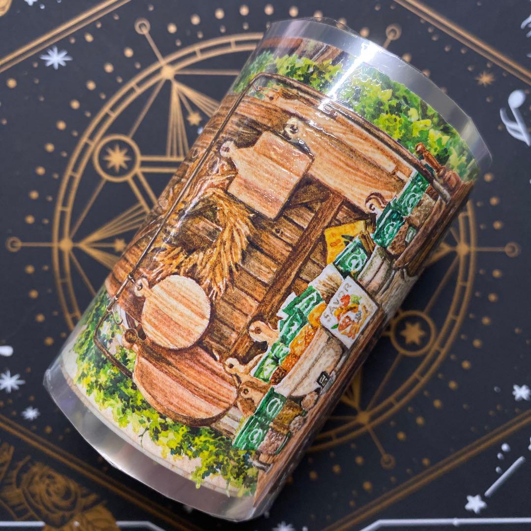 【8896】海外　マステ　3/5/巻　PETマスキングテープ　お店　街景色　植物