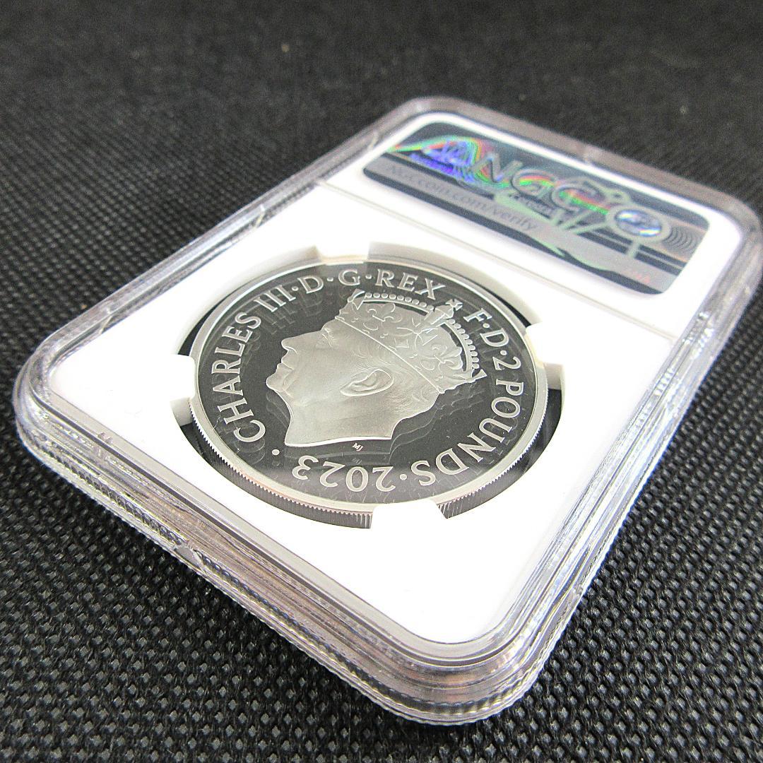 2023 イギリス 2ポンド銀貨 チャールズ3世 戴冠 NGC モダン 