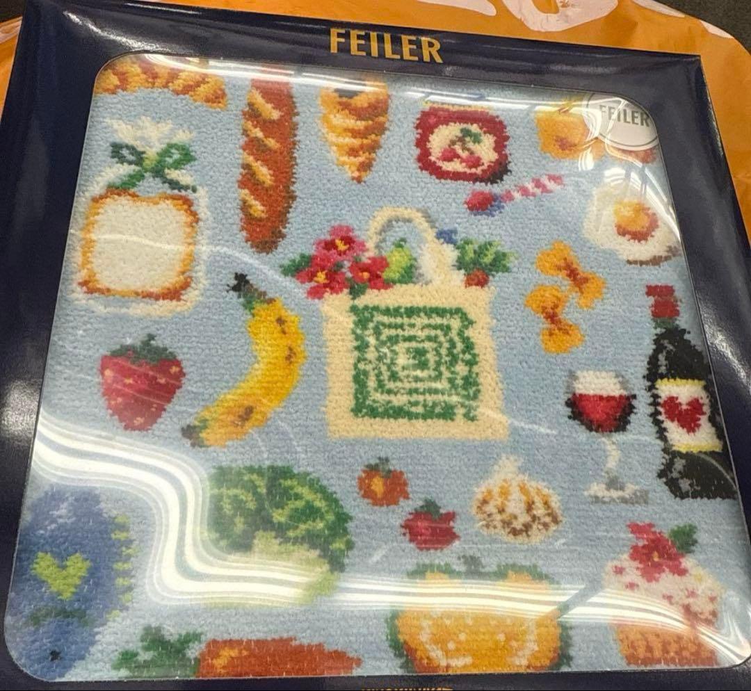 フェイラー　ハンカチ　紀伊國屋コラボ　ブルー&レッド２枚セット