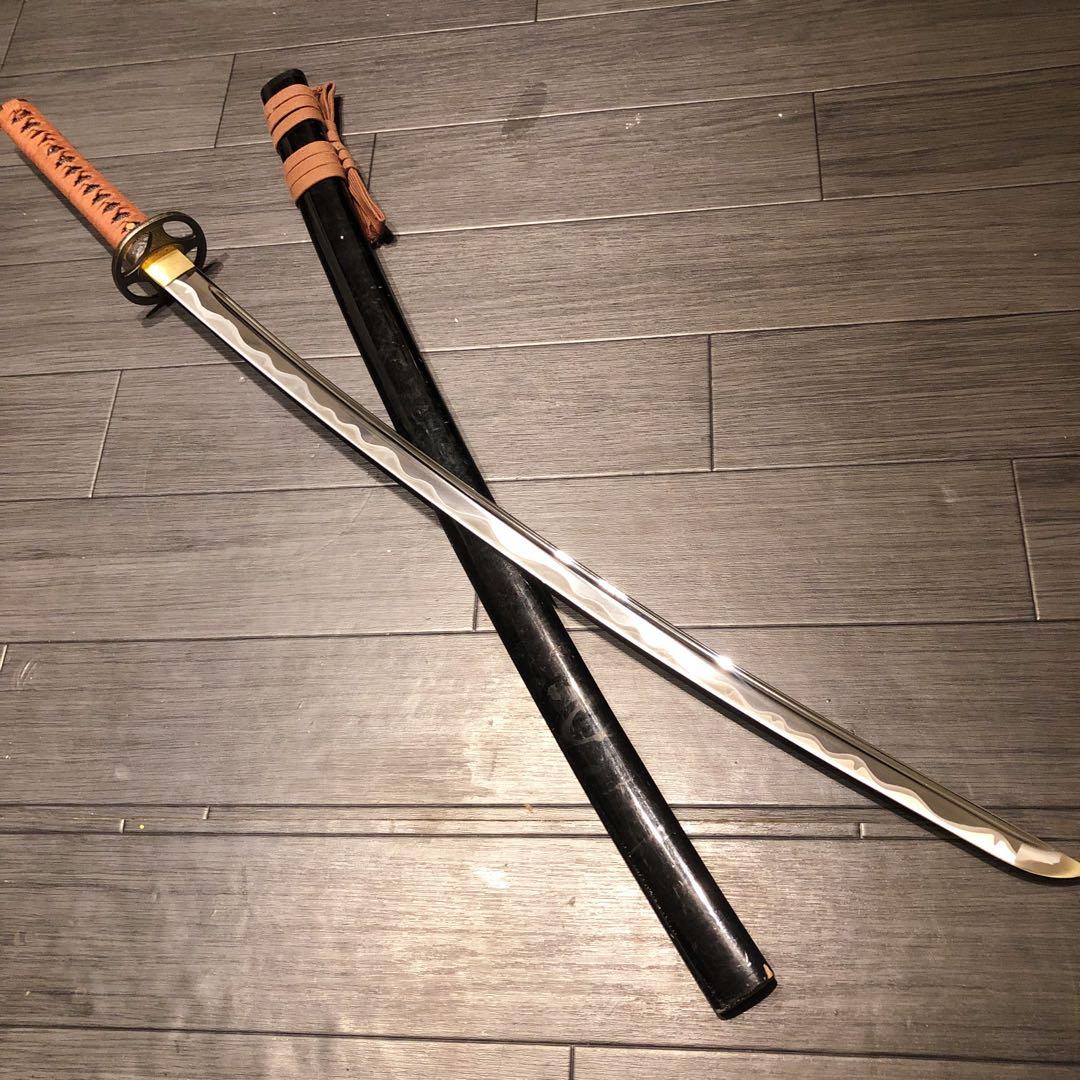 高級模造刀　高級居合刀　優波紋　亜合金刀身　名刀　居合刀　朱拵え