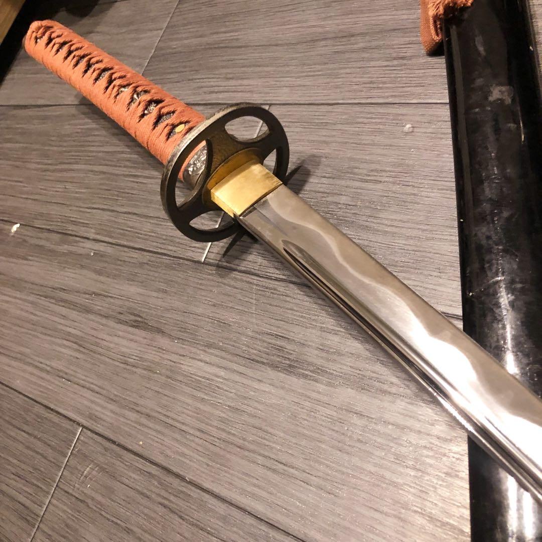 高級模造刀　高級居合刀　優波紋　亜合金刀身　名刀　居合刀　朱拵え