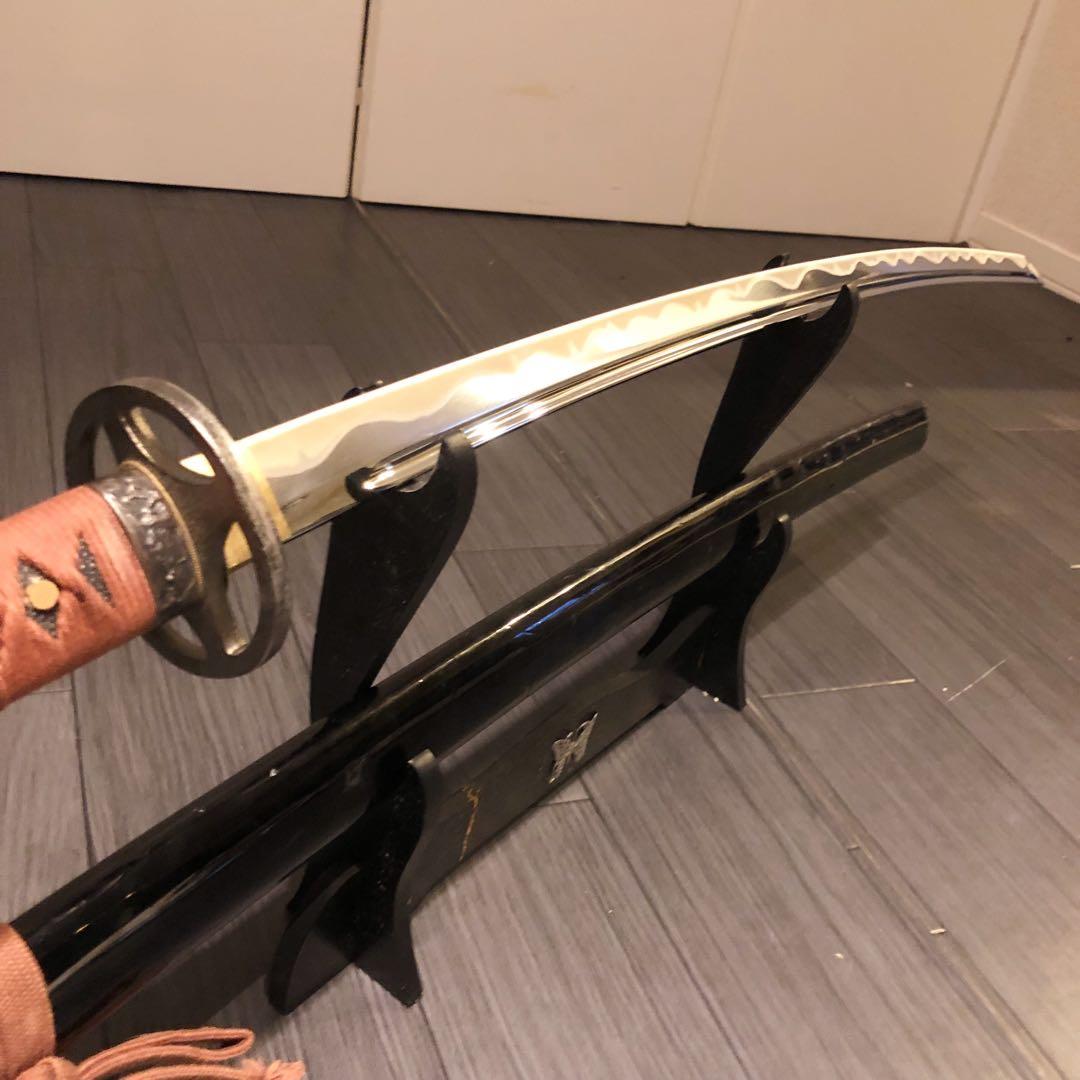 高級模造刀　高級居合刀　優波紋　亜合金刀身　名刀　居合刀　朱拵え