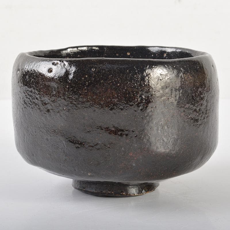 茶道具　楽吉左衛門　黒楽茶碗　共箱　V　R6560