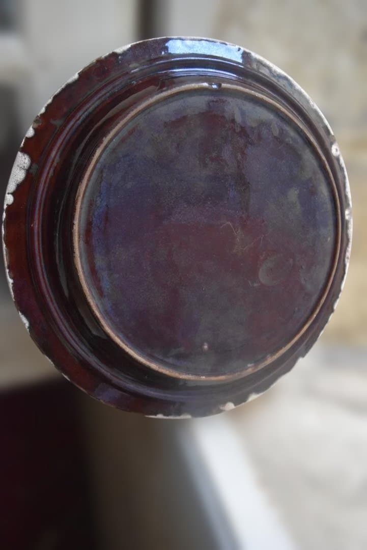 美品フランス19世紀　眺めの良いキュノワール皿　印有　古道具坂田　西洋民藝