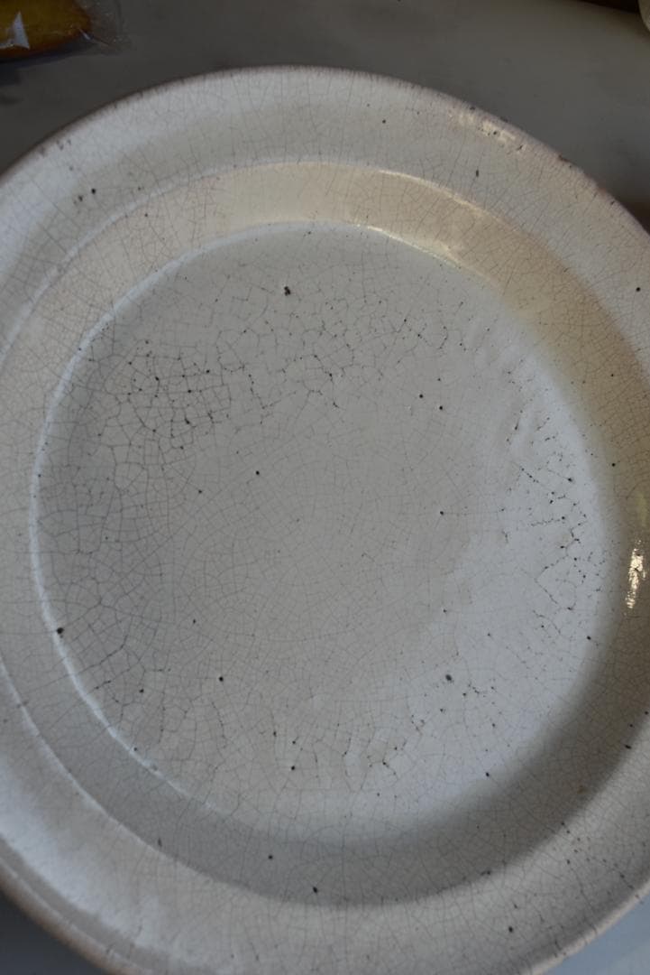 美品フランス19世紀　眺めの良いキュノワール皿　印有　古道具坂田　西洋民藝