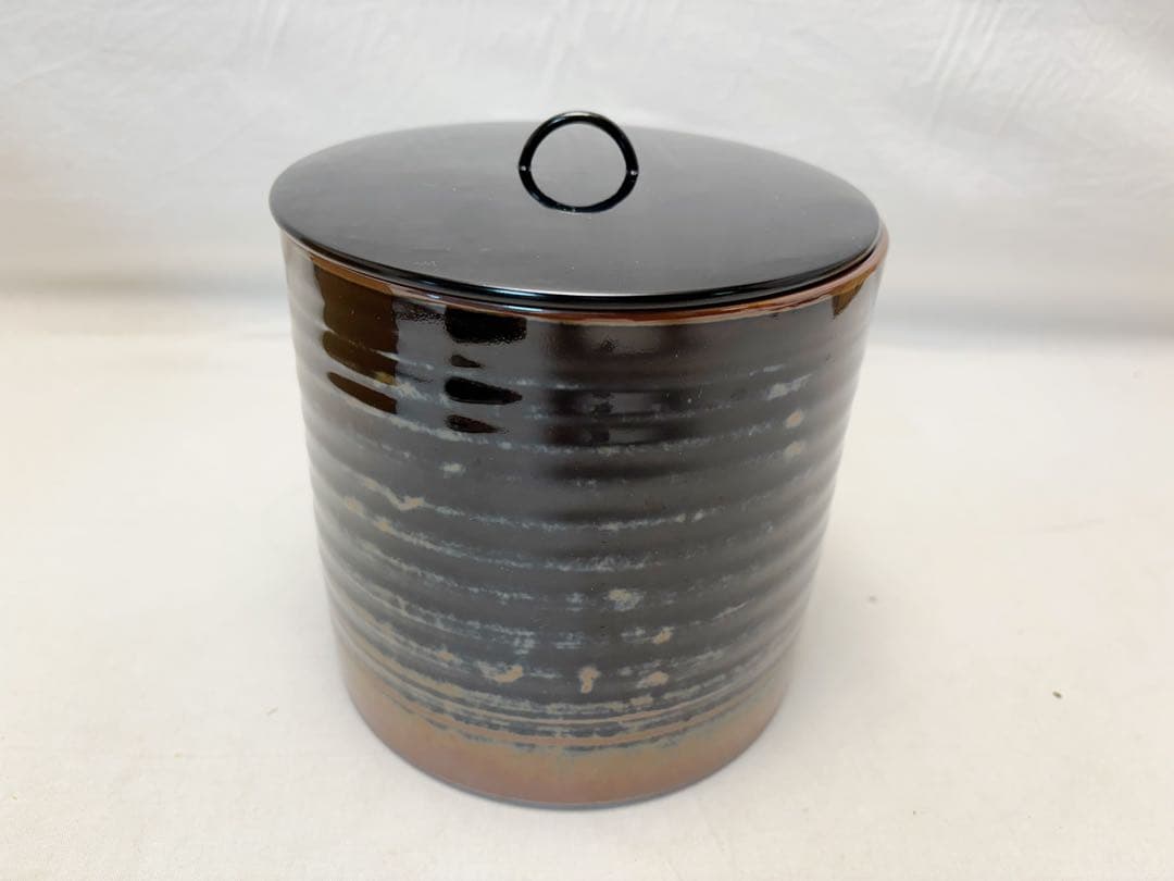 未使用 茶道具 加藤 陶芳作 古瀬戸 一重口 水指 陶印 共箱 外段ボール箱入